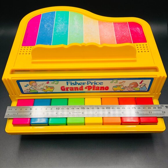 Vintage 1986 FISHER PRICE Grand Piano 8 Pop Up Music Note Rainbow Keys Retro Toy - Picture 13 of 15
